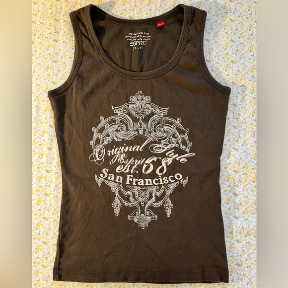 Esprit Brown Y2K Sparkly Tank Top - Picture 4 of 8